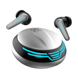 Wings Phantom 450 Made In India Wireless Earbuds With Digital Battery Display, Smart Enc, 13Mm Drivers, 10Hrs Total Playtime, Touch Controls - In Ear, Grey